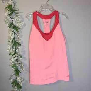 Salmon pink the north face tank top size L